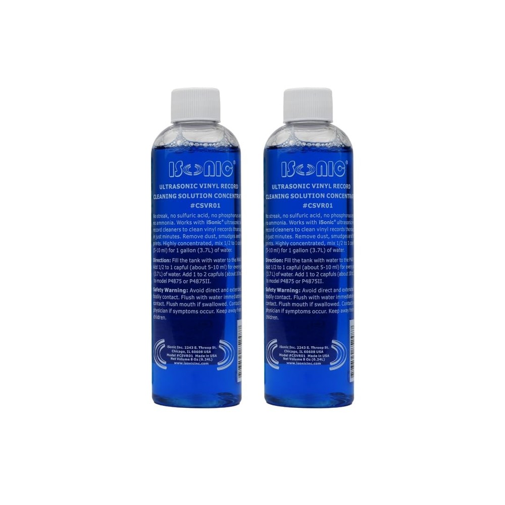 Isonic Vinyl Record Cleaning Solution Concentrate, Csvr01x2 (2-Pack)