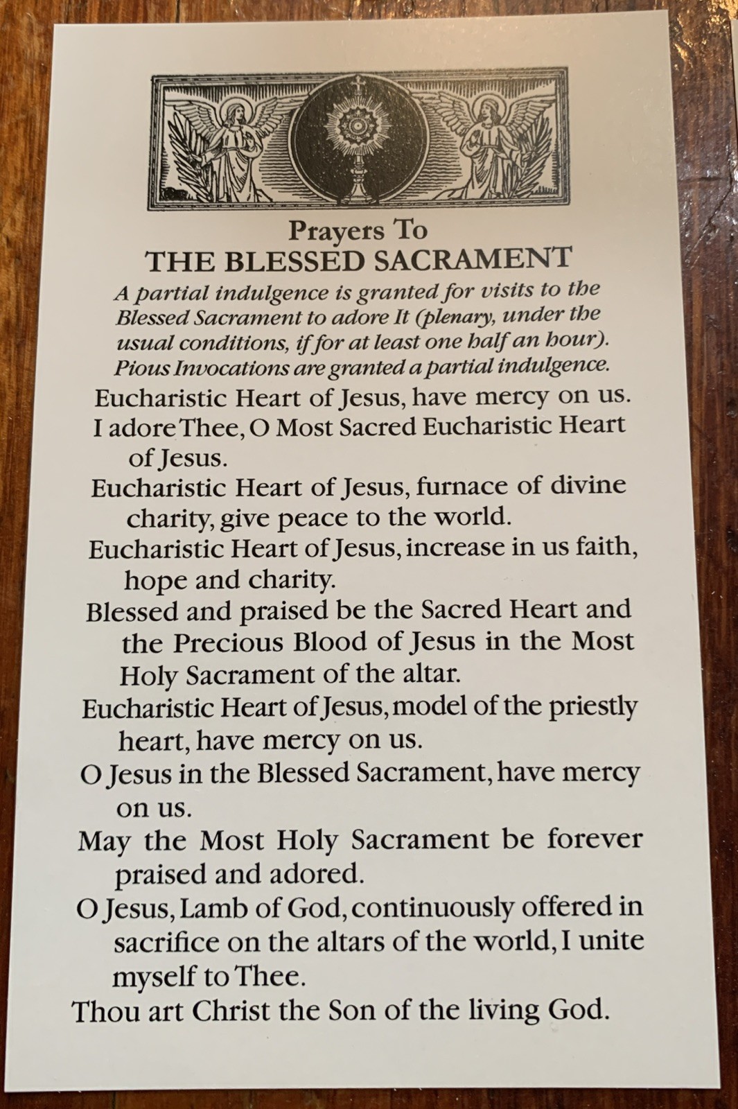Lot of 100 Traditional Catholic Prayer Card Visit Jesus The Blessed Sacrament