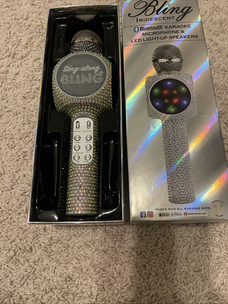 Bluetooth Karaoke Microphone - Radio Microphone Bundle (Silver Bling)