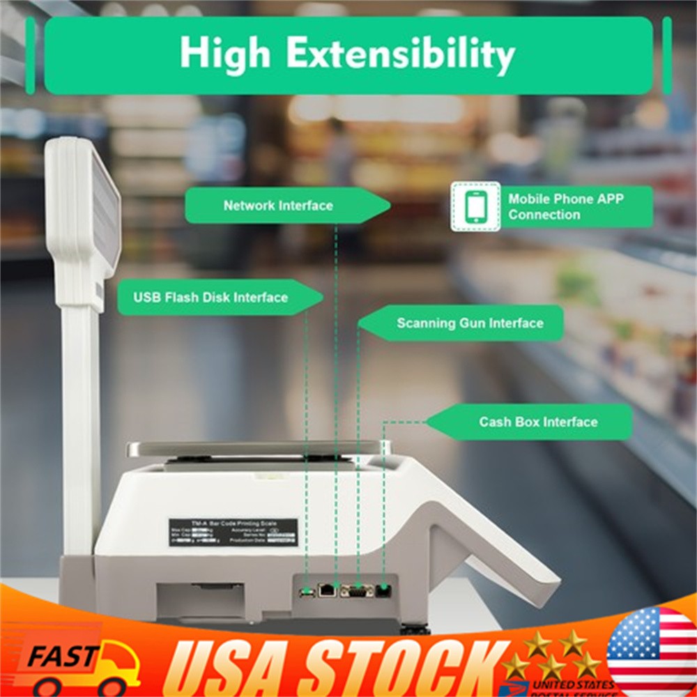 Electronic Weight Scale With Thermal Label Printer Digital Price Computing Scale