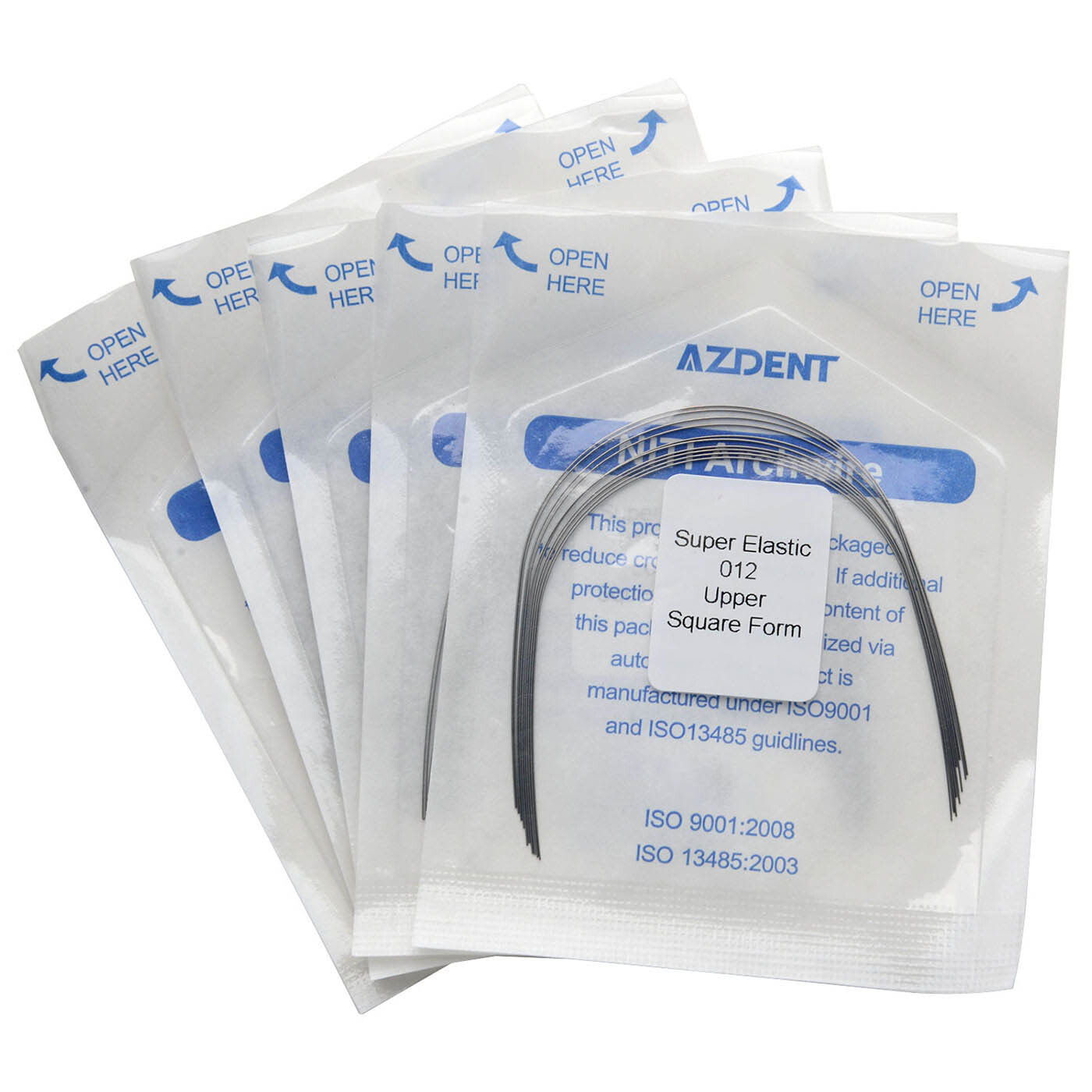 AZDENT Ortodoncia Dental Super Elástica Niti Arco Redondo Alambre Ovoide/Natural