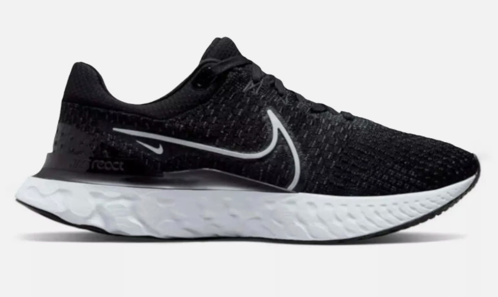 Nike React Infinity Run Flyknit 3 Men’s US 9.5 Black White New!