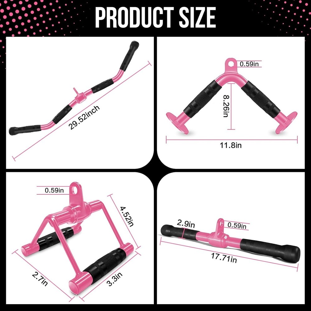 Cable Machine Attachment Set LAT Pulldown Attachments Weight Machine Accessories