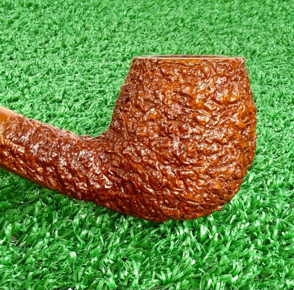 RARE DAVID JONES BENT APPLE c2000’S MINT, AWESOME RUSTICATION ARTISAN PIPE