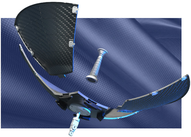Eclipse Composites Engineering Man-Packable Segmented Satellite Dish Antenna