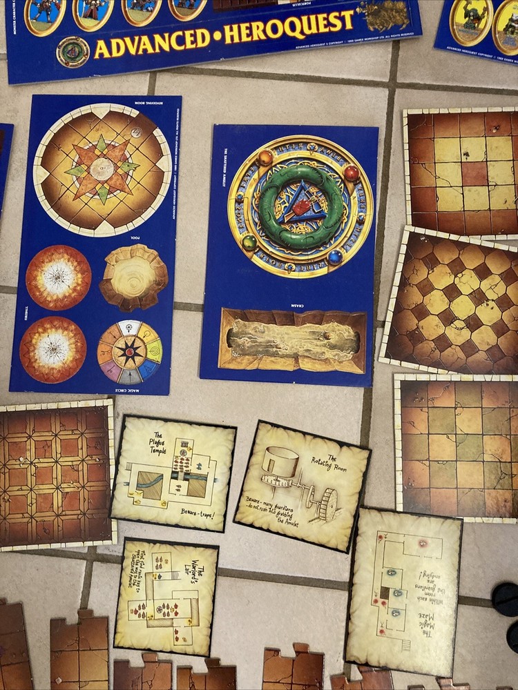 Advanced Heroquest Boardgame RPG Games Workshop 1990 (Mostly Complete) READ