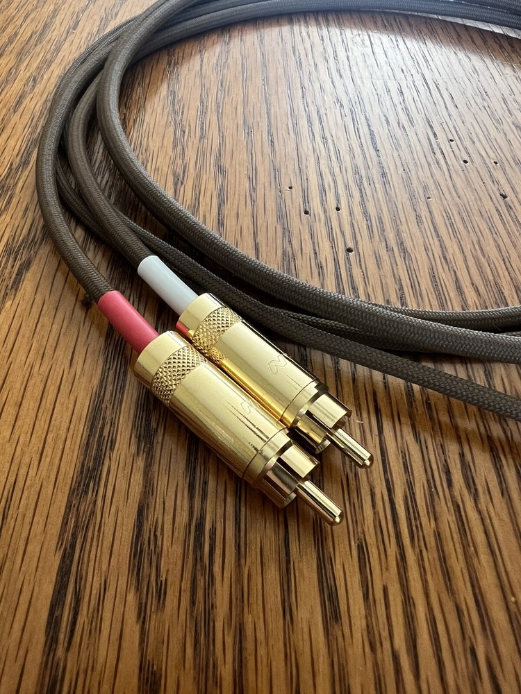 2 Ft. JMB CABLE CO Audiophile Gold Reference Turntable Phono RCA Cables w/ground