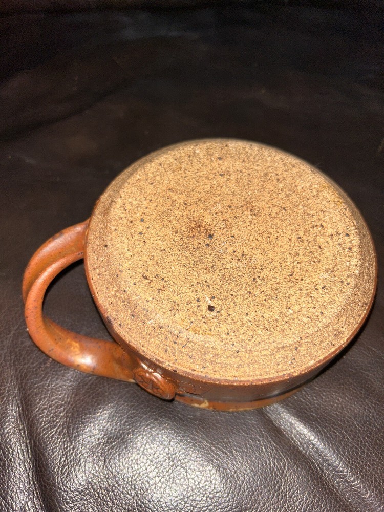 RUTH RODDA POTTERY, Twisted Handle Bowl Studio pottery Marked MCM