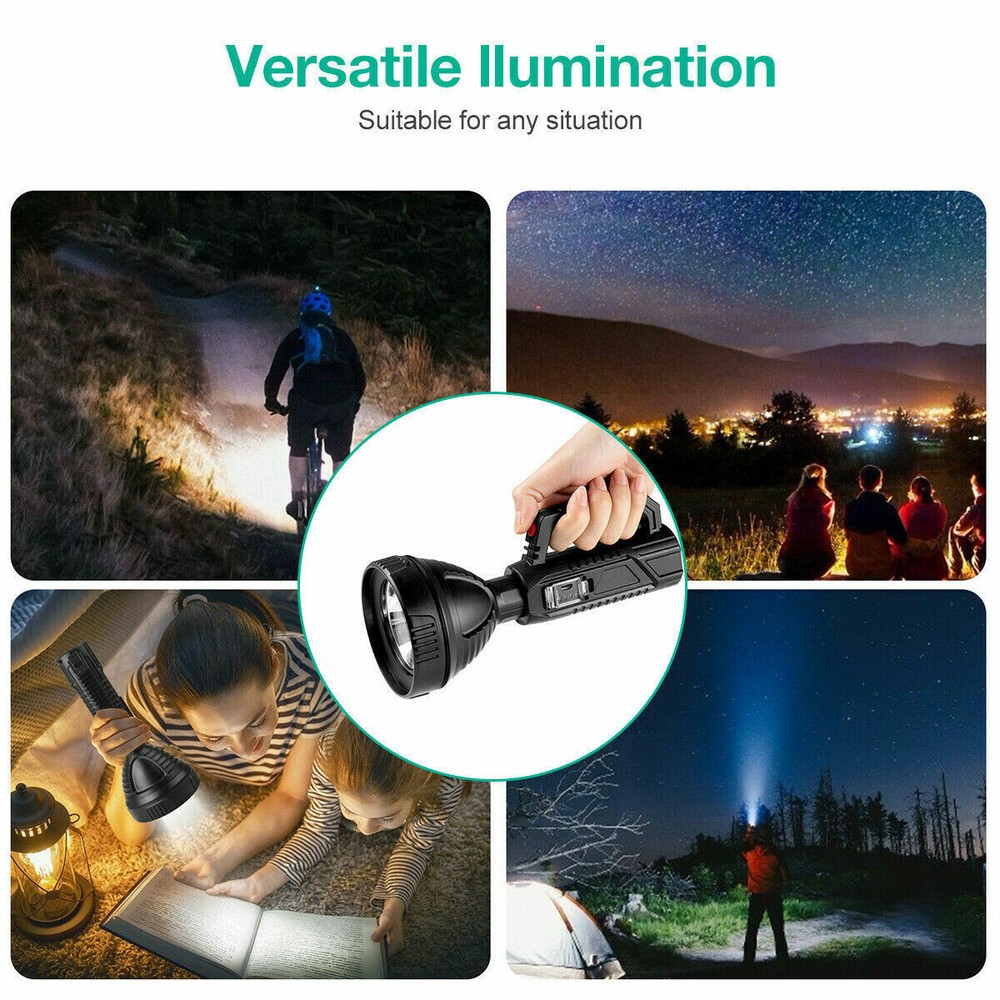 Rechargeable LED Searchlight Portable Super Bright Handheld Spotlight Flashlight