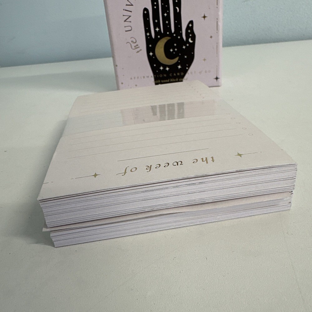 Affirmation Card Set (Missing Wood Block Stand (READ/ issues) 60 Count Notecards