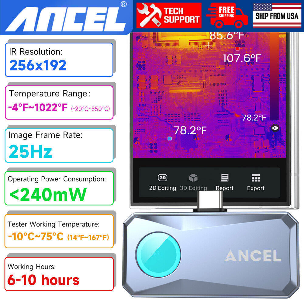 Thermal Camera for Android 256x192 IR High Resolution for Smartphones PC Tablets