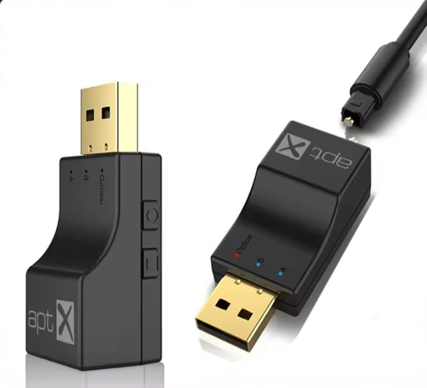 USB Optical Wireless Bluetooth Transmitter 2 in 1 Audio Adapter Low Lantency