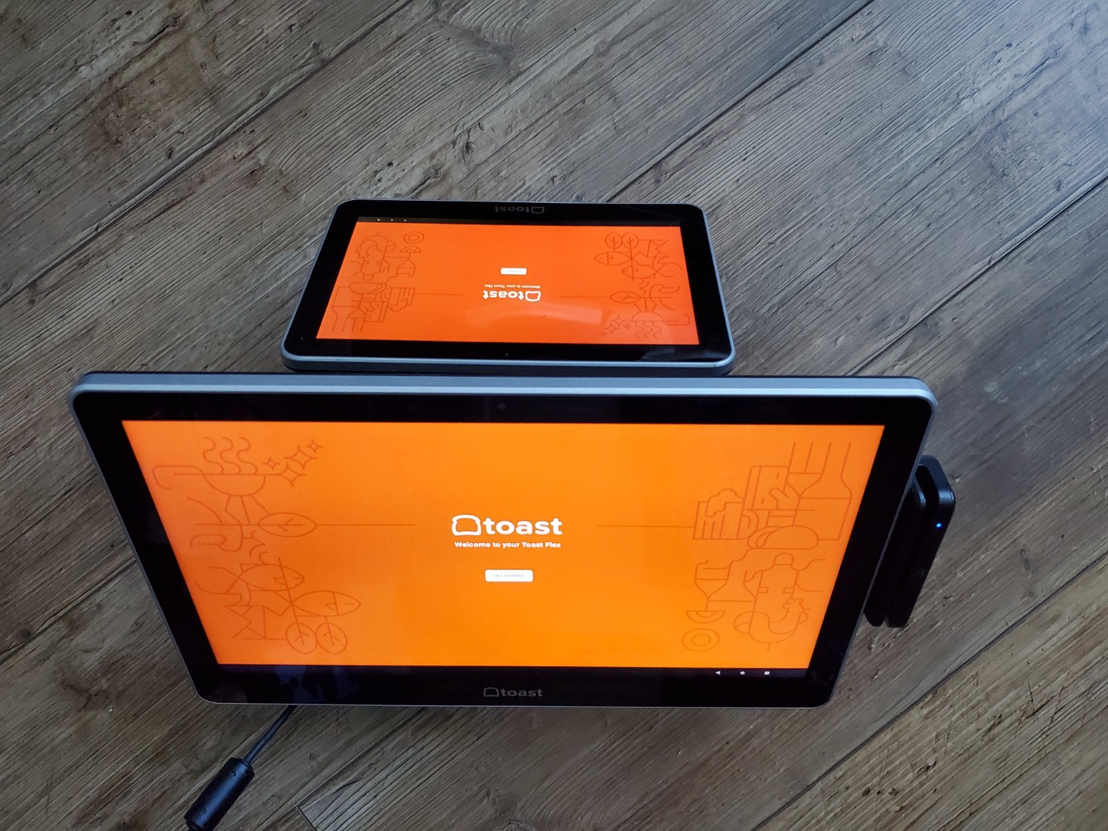 Toast Flex POS Terminal Data Processing Dual Monitor System w/ EMV Card Reader