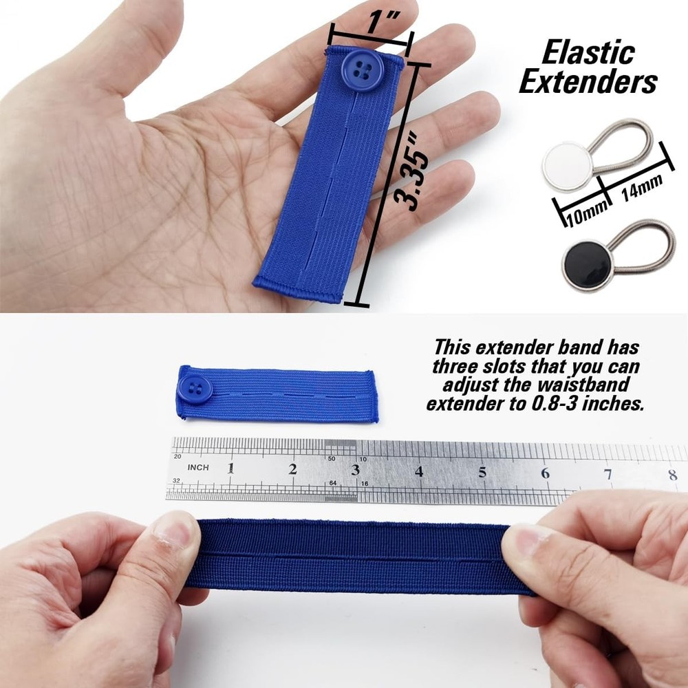 TIHOOD 22PCS Extender Button Set, Flexible Adjustable universal, Multicolored