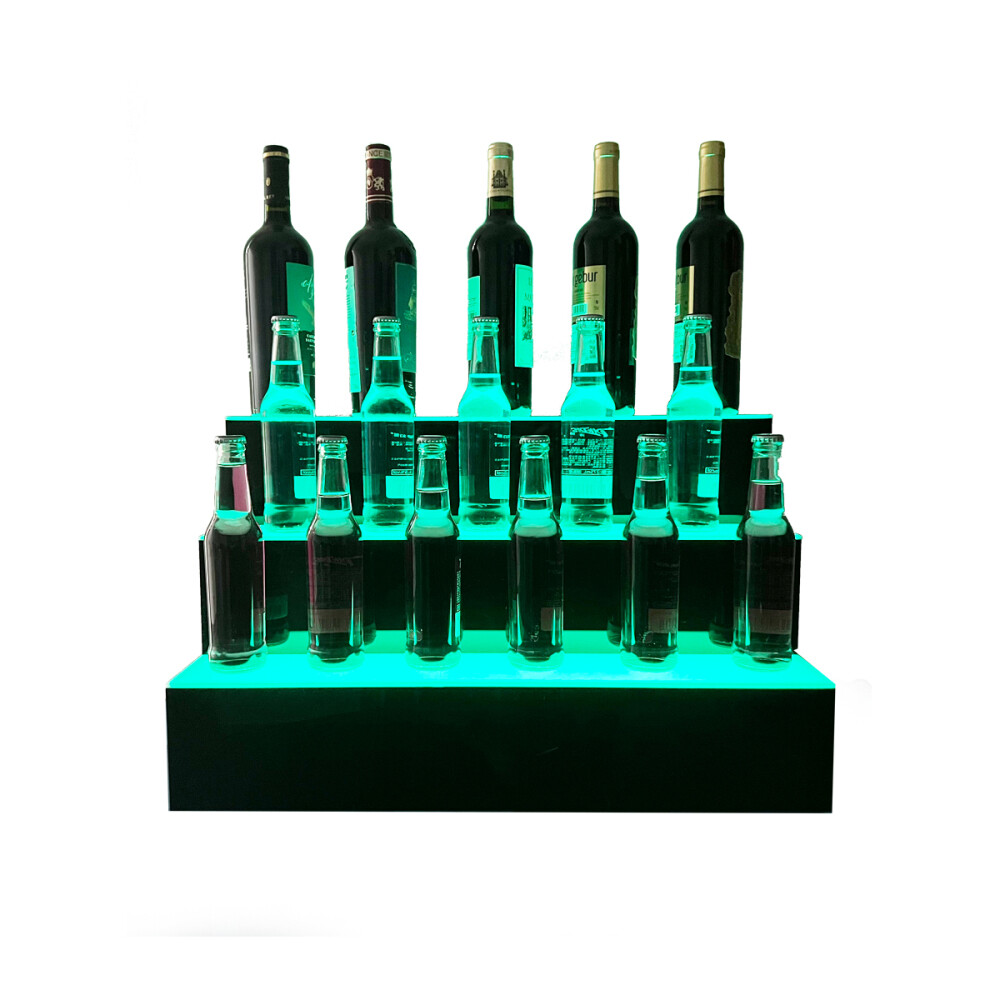 31"MultiColor LED Lighted Liquor Bottle Display 3 Tier for Home Commercial Bar