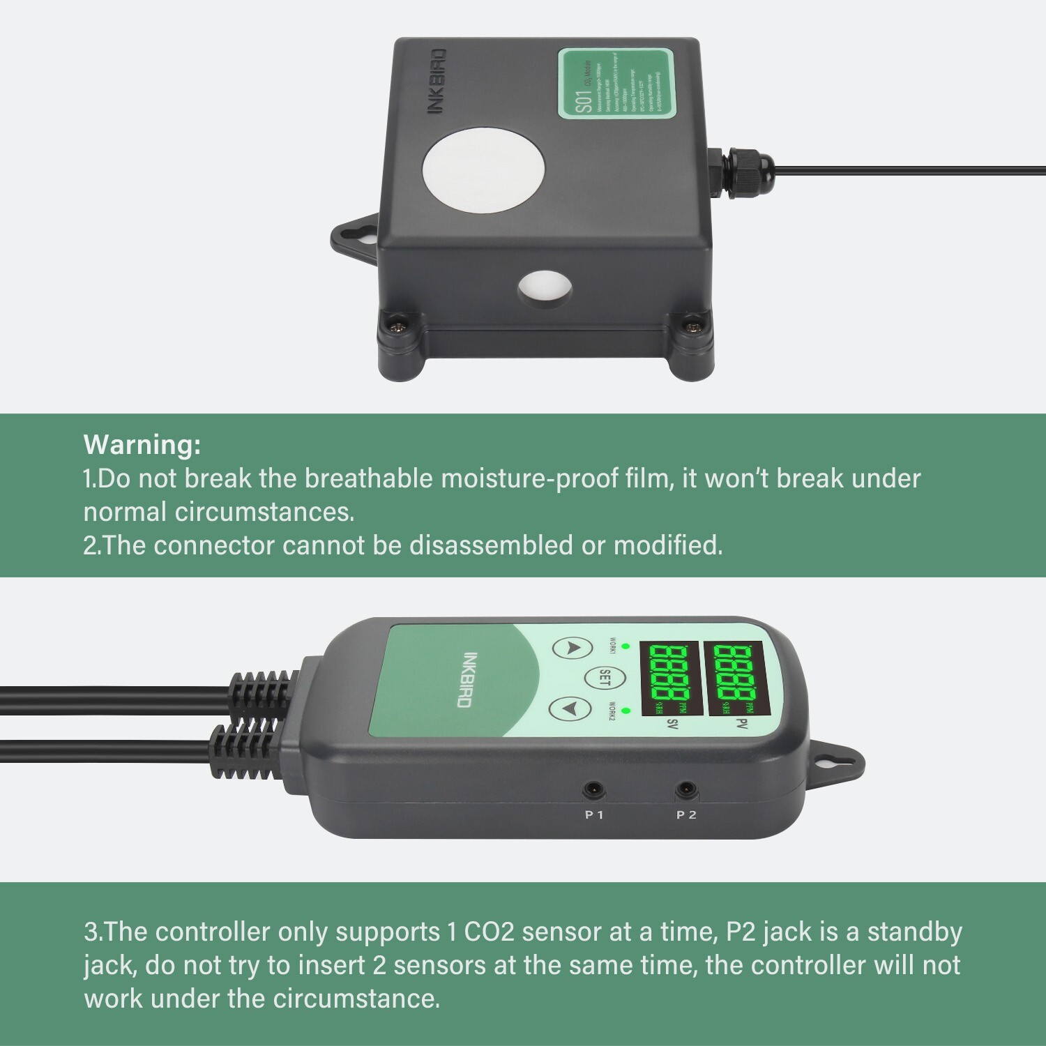 INKBIRD ICC500T Digital CO2 Controller Regulator for Greenhouse HVAC