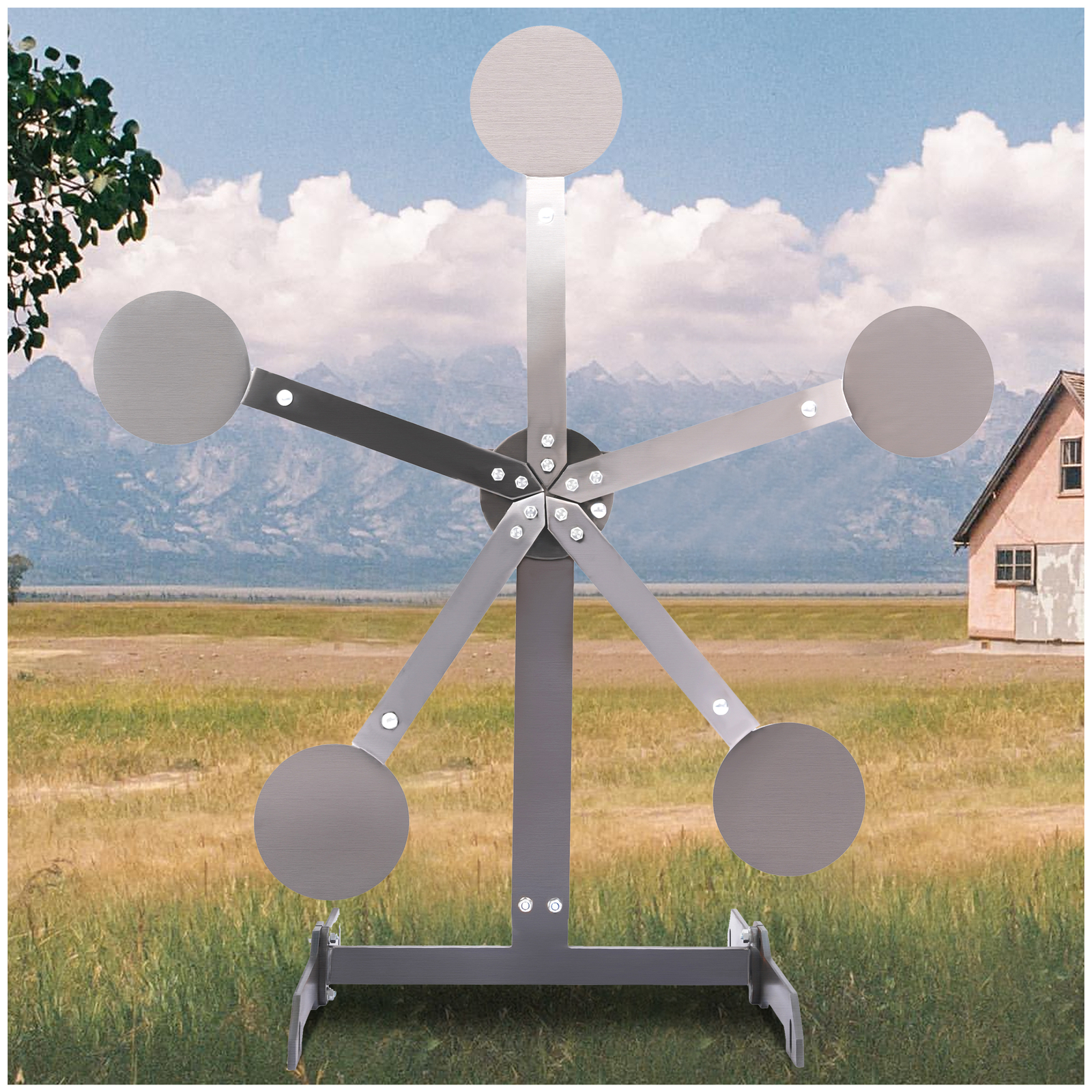 Portable Metal Reactive Steel Shooting Target - 8in Paddles “No Weld”