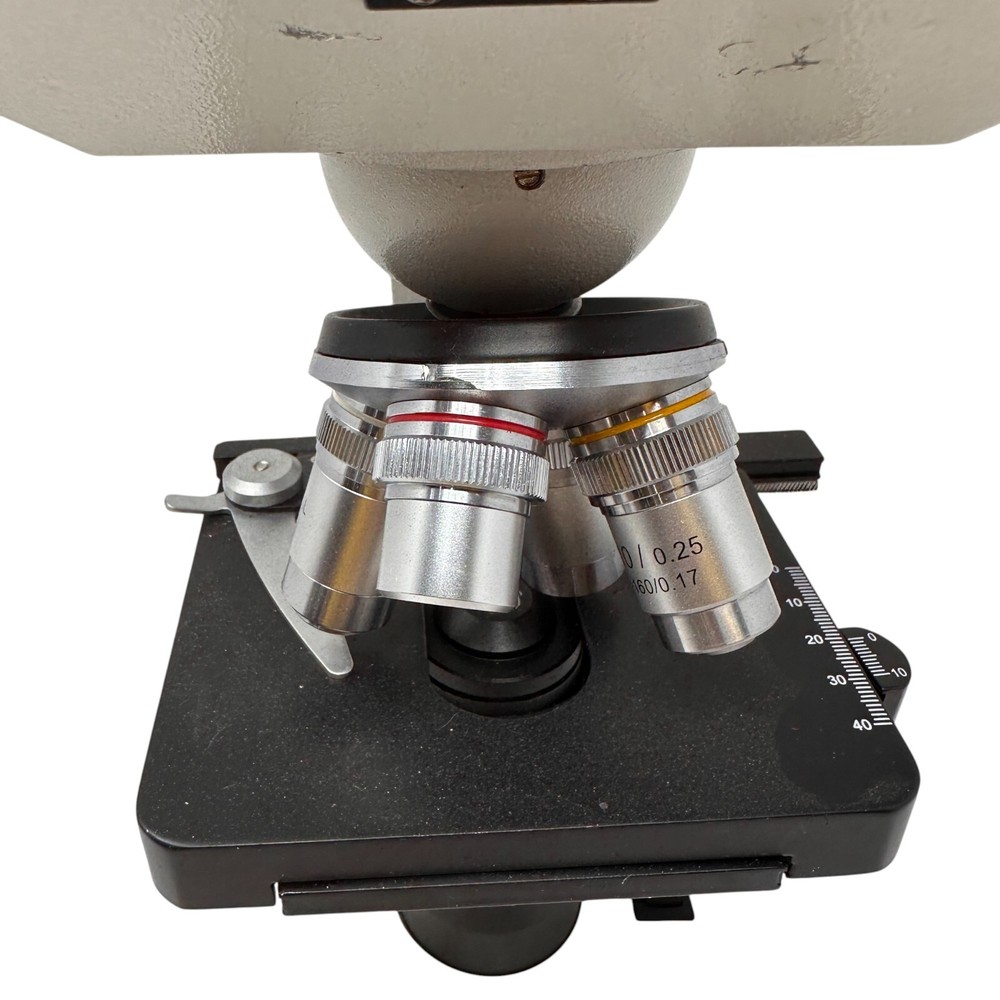 OMAX Binocular Compound Microscope w/ Mechanical Stage 4 Objectives 40x–1000x