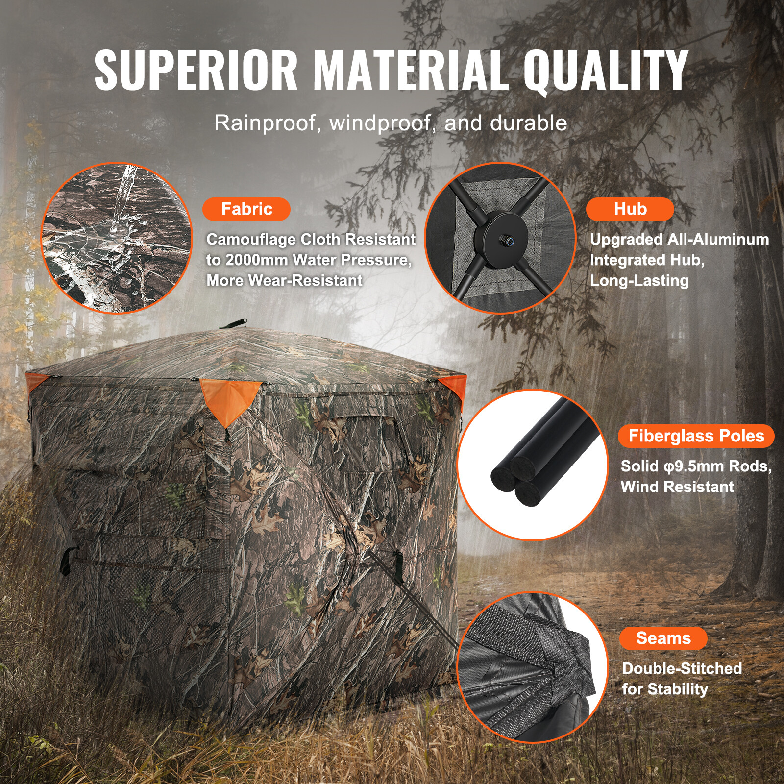 VEVOR 270° See Through Ground Hunting Blind, 2-3 Person