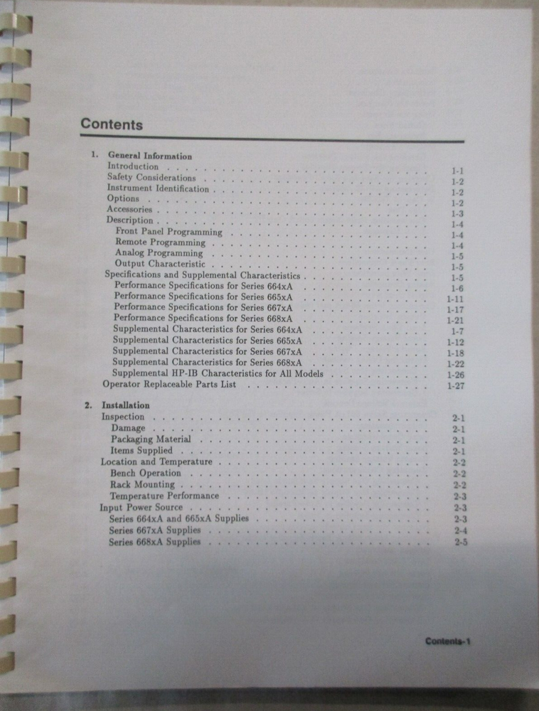 HEWLETT PACKARD PROGRAMMING GUIDE,OPERATING GUIDE SERIES 664XA,665XA,667XA,668XA