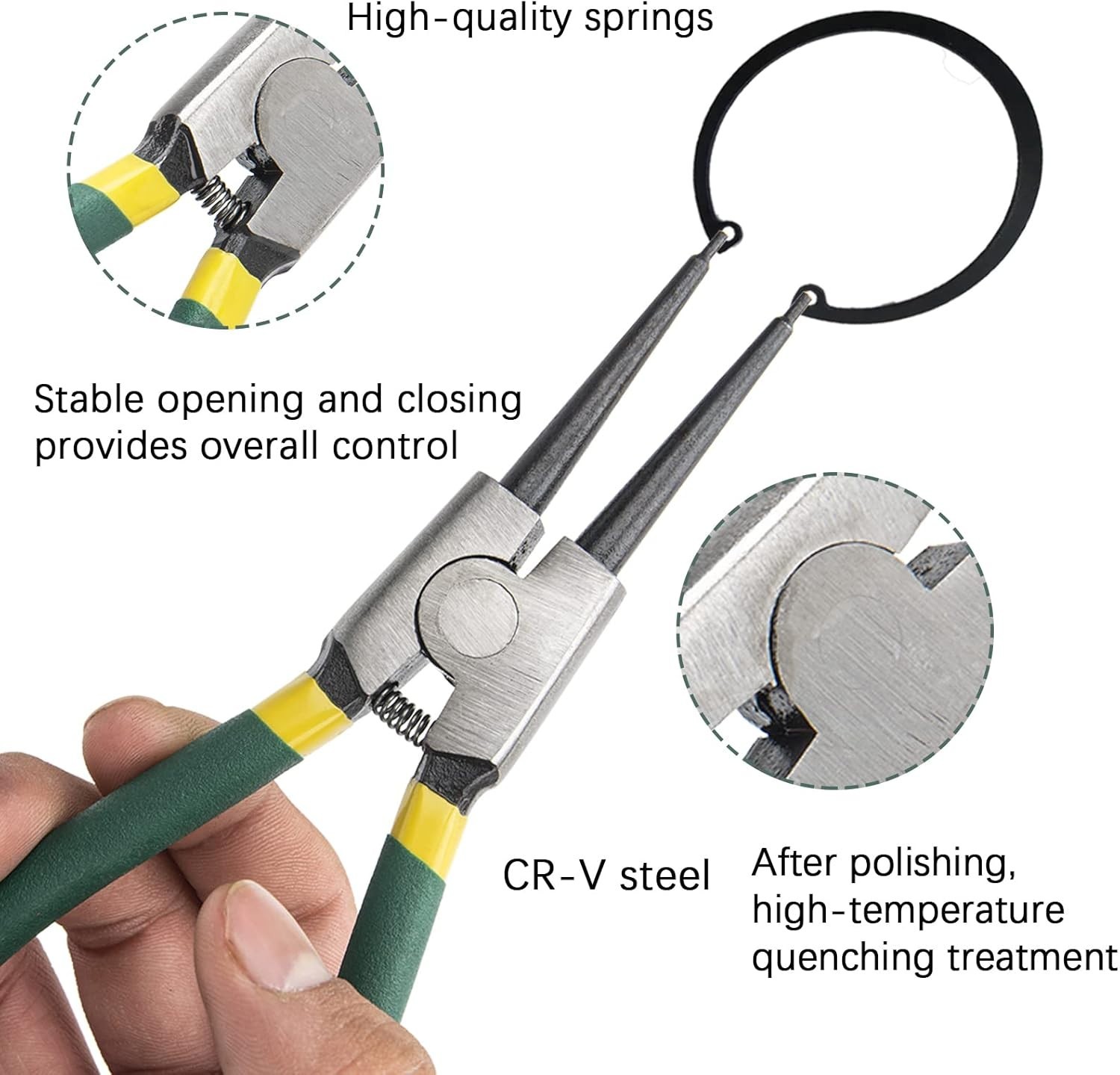 4Pcs 7" Internal/External Snap Ring Pliers Set Heavy Duty Circlip Pliers Kit