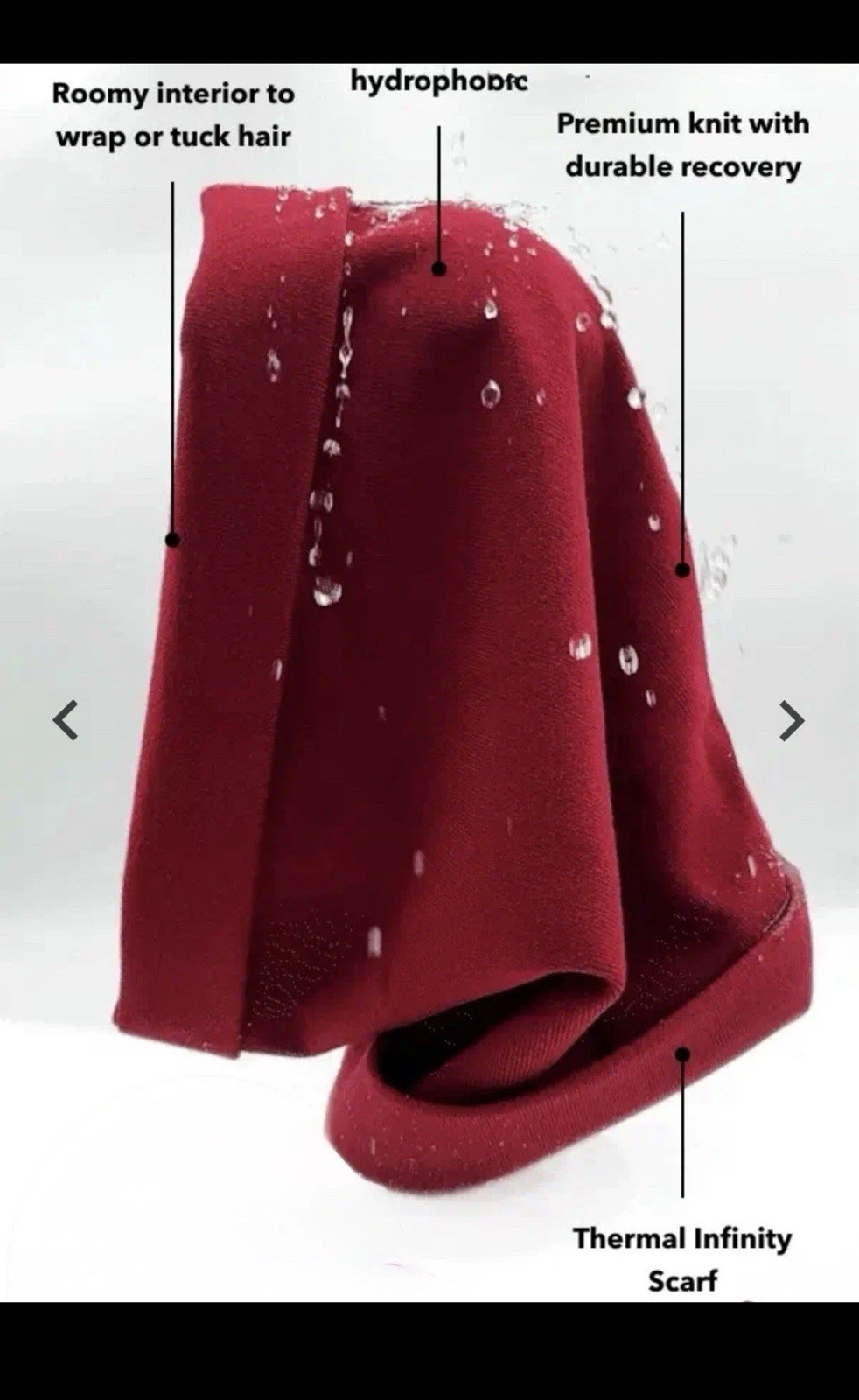 Hairbrella Satin Lined, Waterproof Infinity Rain Scarf - Mulberry/Wine