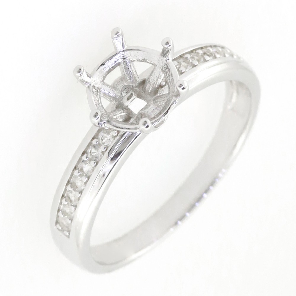 Sterling Silver Semi Mount Ring Setting Round RD 7.5x7.5mm Solitaire Ring