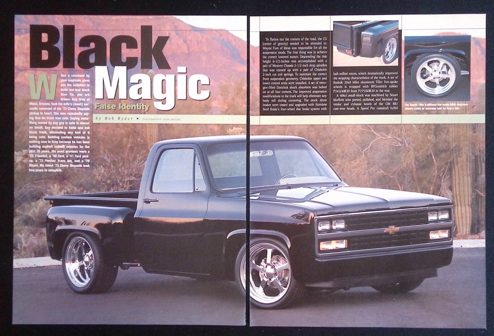 1973 Chevy C/10 Stepside Custom Pickup Article "Black Magic"
