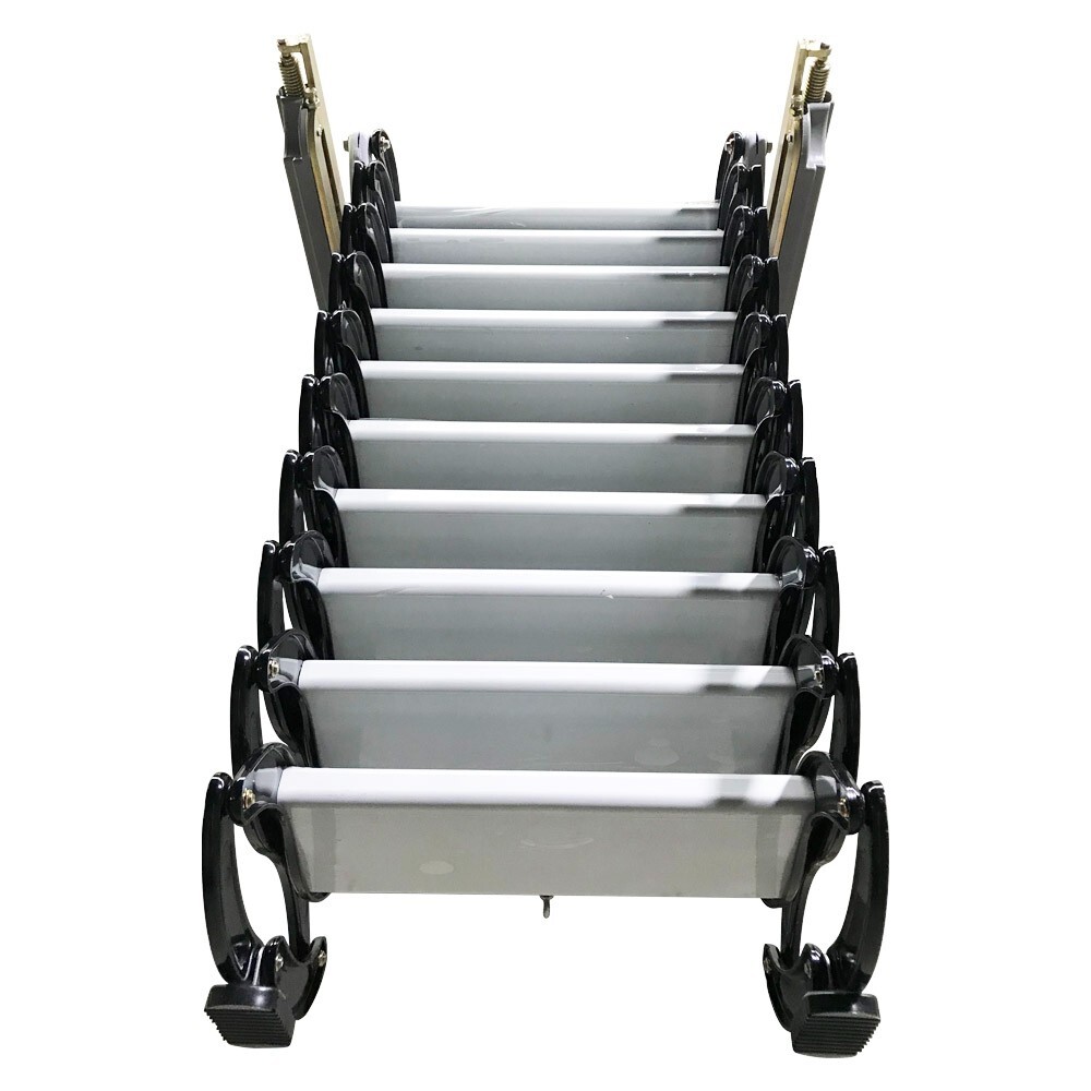 Narrow Wall Mounted Loft Wall Stairs Black+White Pull Down Ladder System 10 Ste
