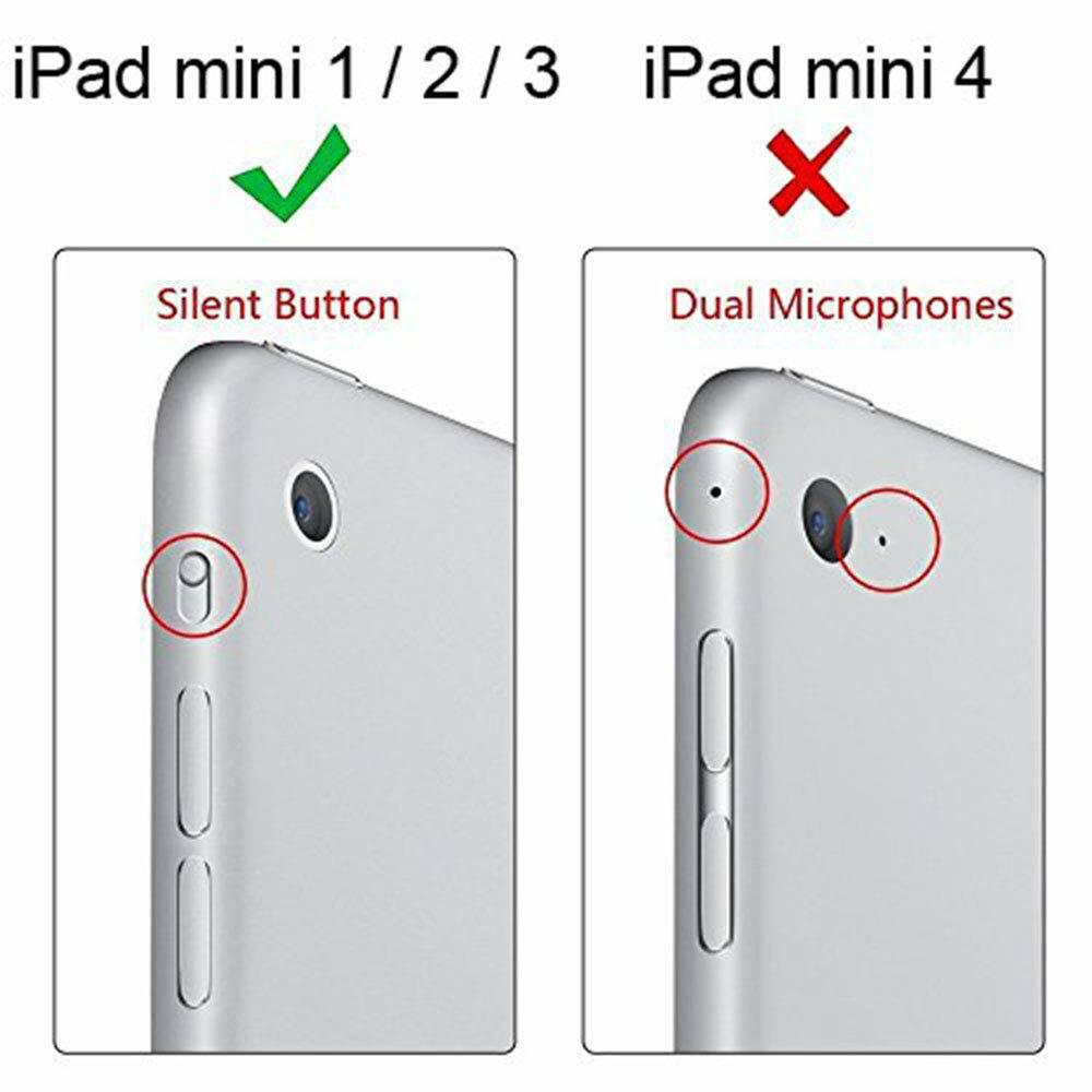 For iPad Mini 1 2 3 Smart Cover Rotating Leather Stand Case + Screen Protector