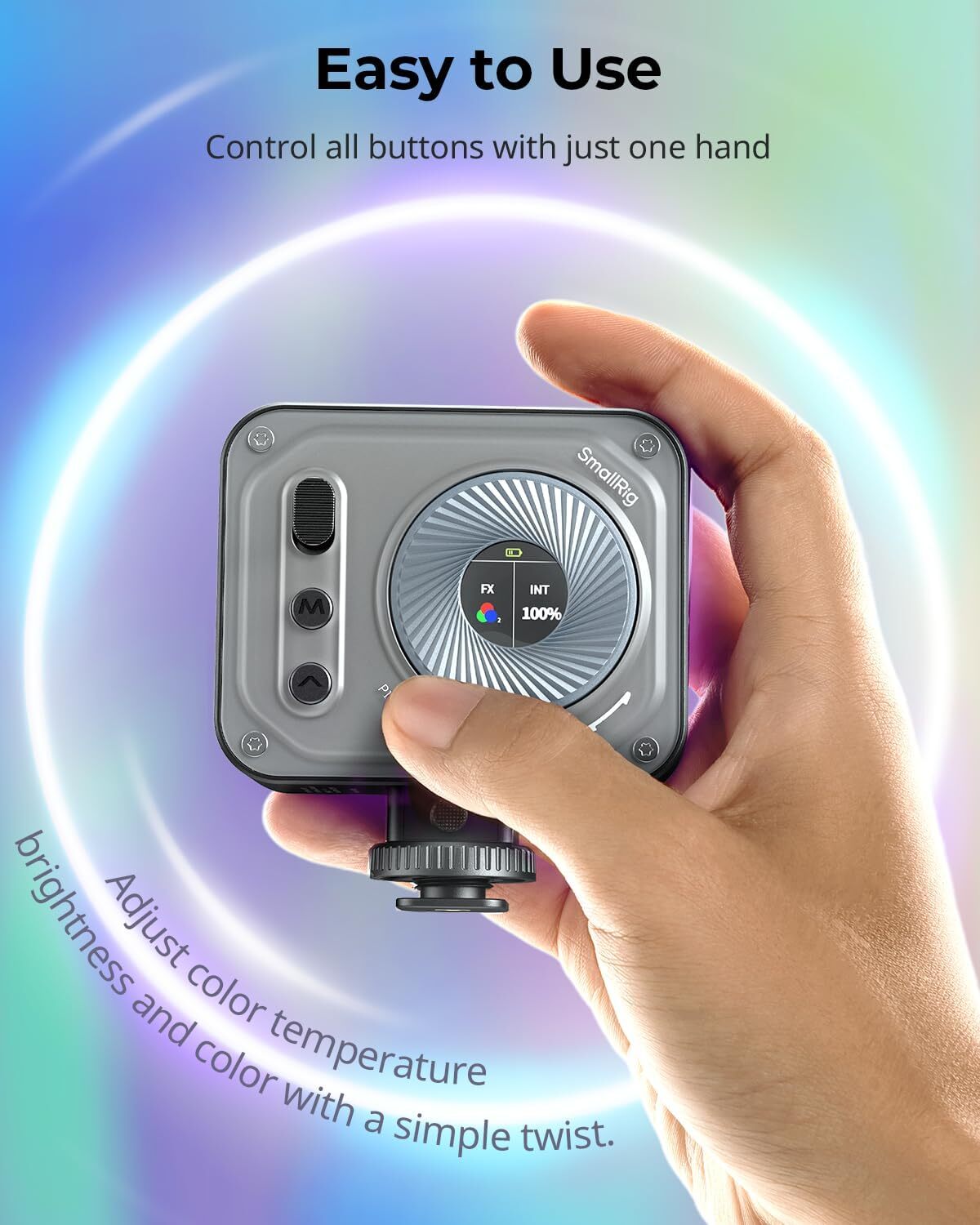 SmallRig Vibe P108 Pro RGB Video Light,Portable Led Camera Light for Photography