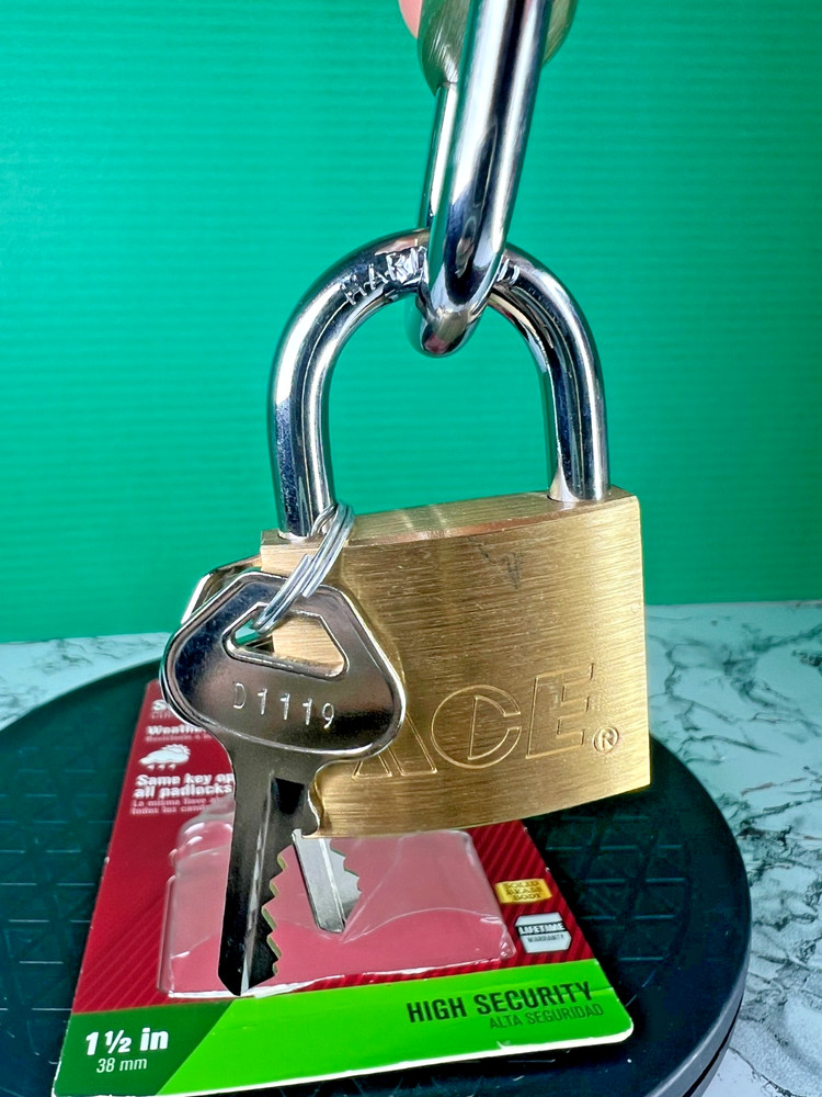 1-1/2” Solid Brass Padlock 2-Pack 38mm Keyed Alike High Security Same Key