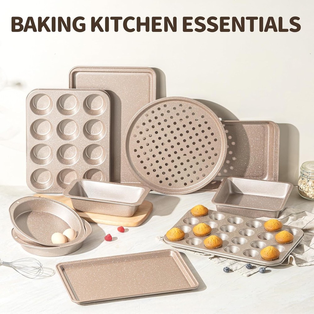 10-Piece Baking Pans Set, Bakeware Sets Nonstick, Baking Set for Oven Cooking
