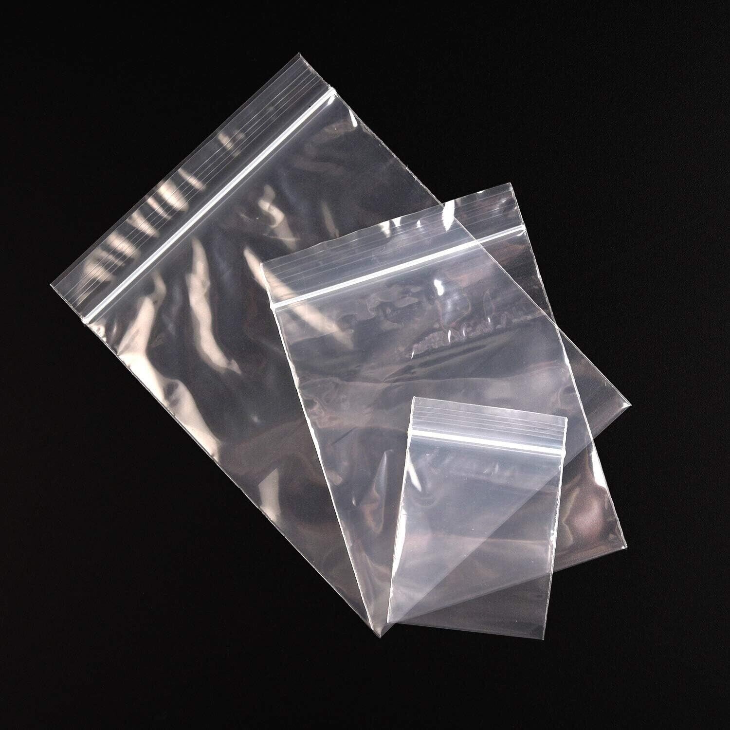 Heavy Duty Clear Zip Seal Plastic Bags Zipper Top Lock Reclosable Baggies 4MIL
