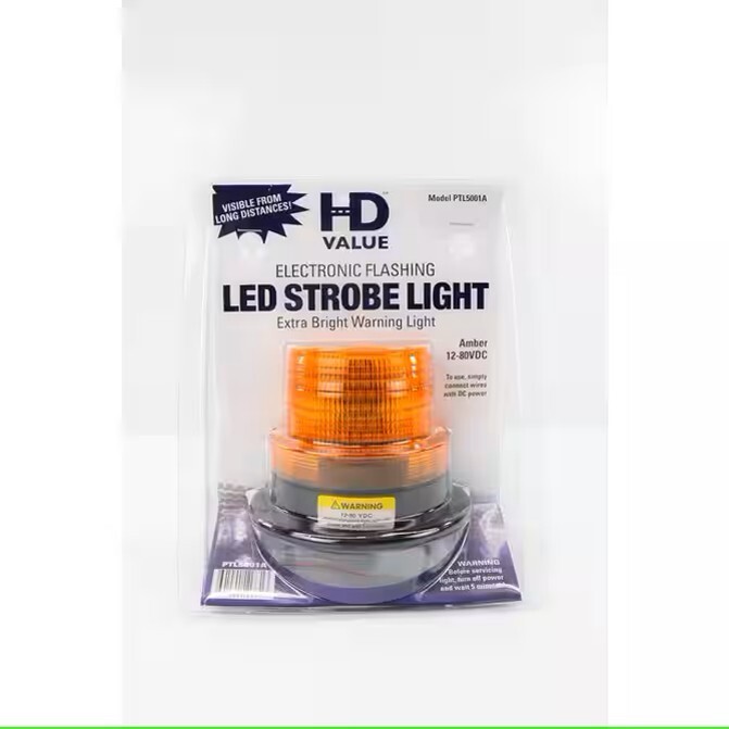 HD Value 3 5/8" LED Permanent Mount Beacon Light - Amber - PTL5001A