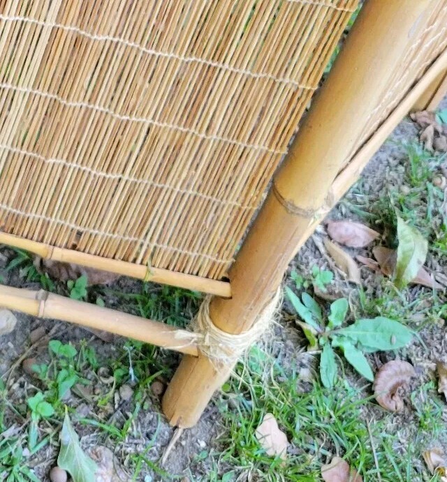 Vintage Mid Century Boho Bamboo Room Divider Screen 3 Panel Backdrop Prop