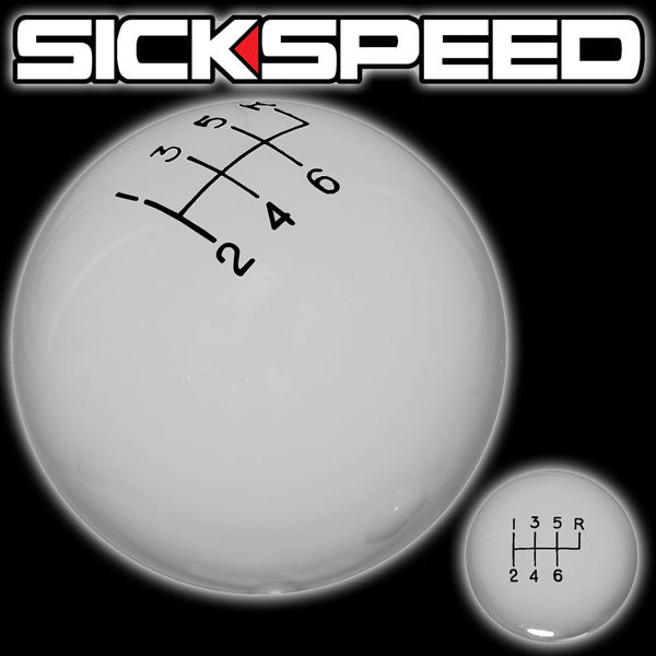 WHITE OL' SKOOL SHIFT KNOB FOR 6 SPEED SHORT THROW SHIFTER SELECTOR UN2 KIT