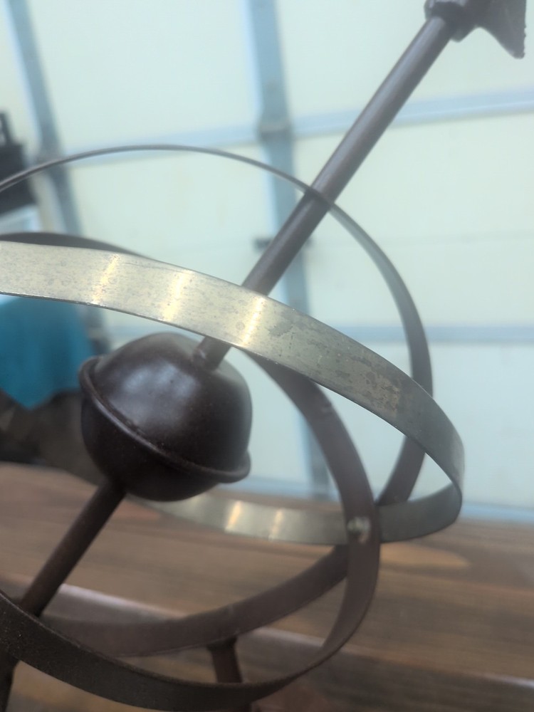 Decorative Metal Armillary Rotating Globe on Stand