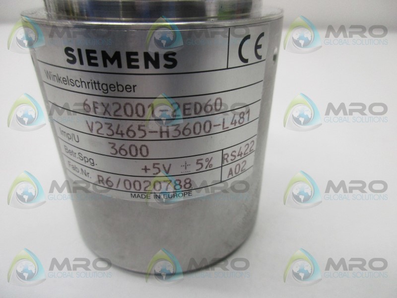 SIEMENS 6FX2001-2ED60 INCREMENTAL ROTARY ENCODER NSNP