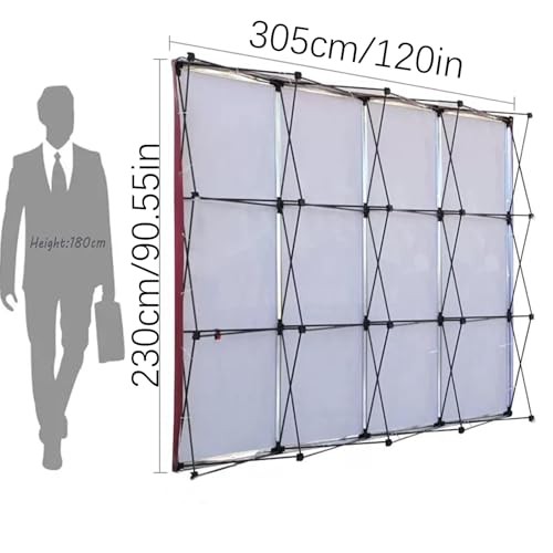 Portable Pop Up Display Stand, Tension Backdrop Booth Frame, Fabric Trade Show