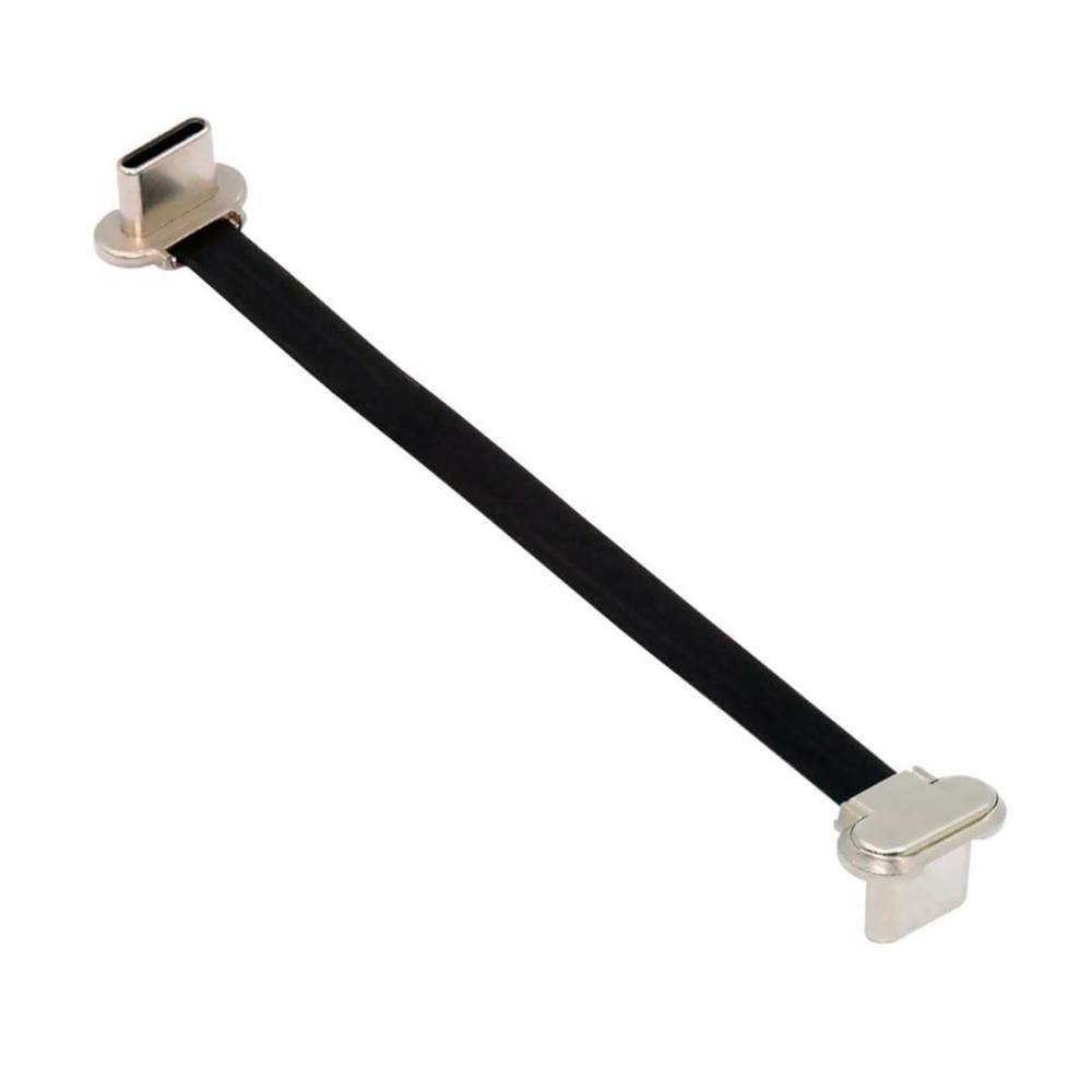 chenyang USB C Short Flat Cable 2.0 Type C Dual 90 Degree 70MM, Silver