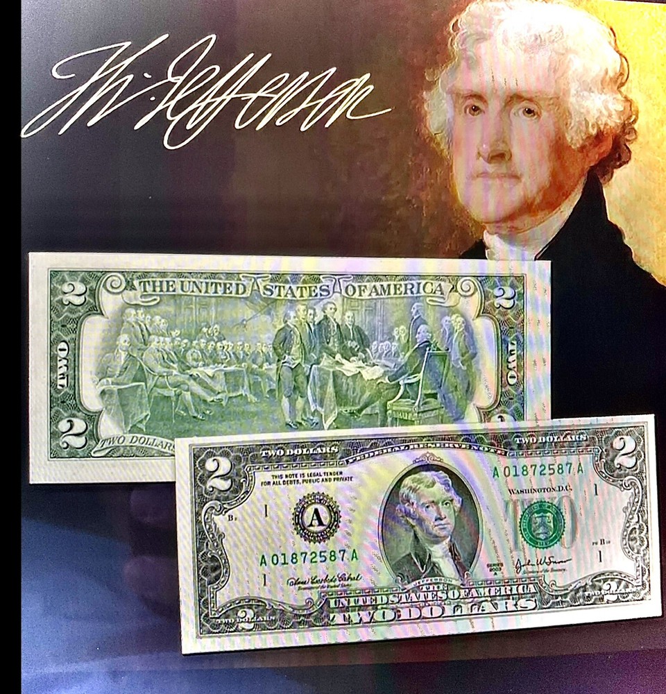 MAY 24 2001 Birthday Note 🔥 OVER INK ERRORS 🫟FANCY Serial Number Two $2 Bill