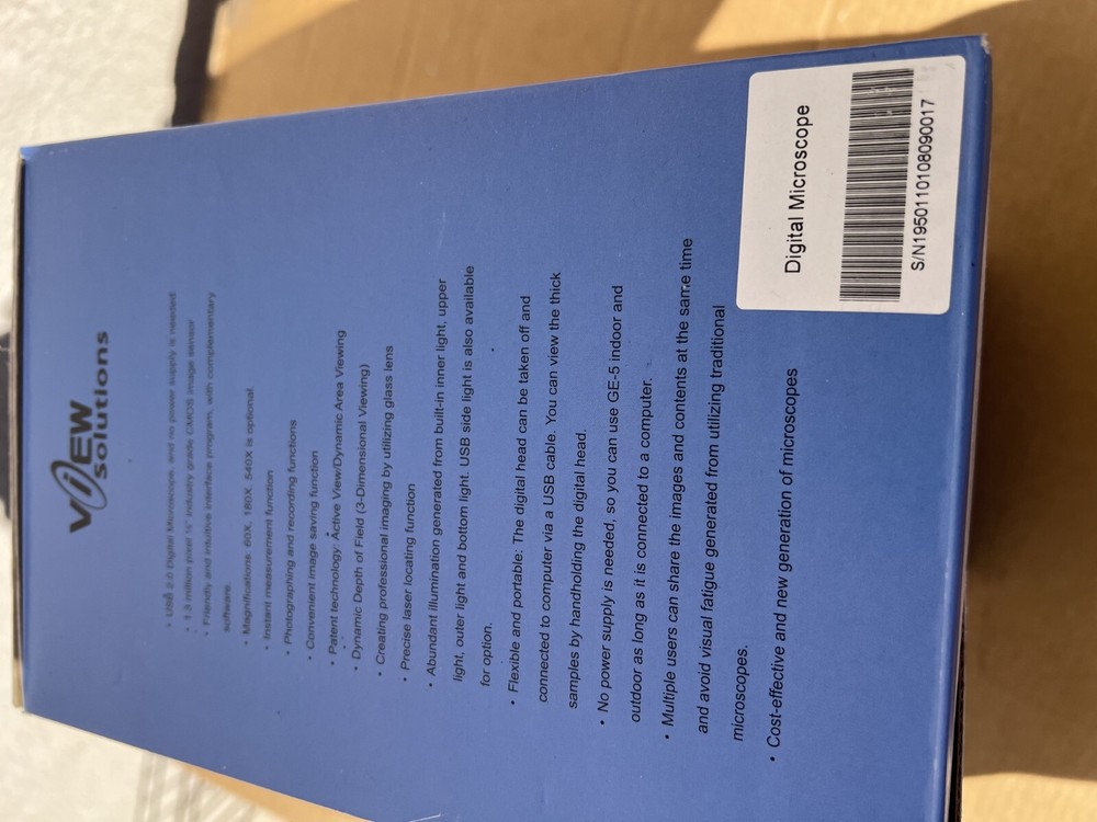 View Solutions GE-5 Digital Microscope High-Definition Image Old Stock NEW!