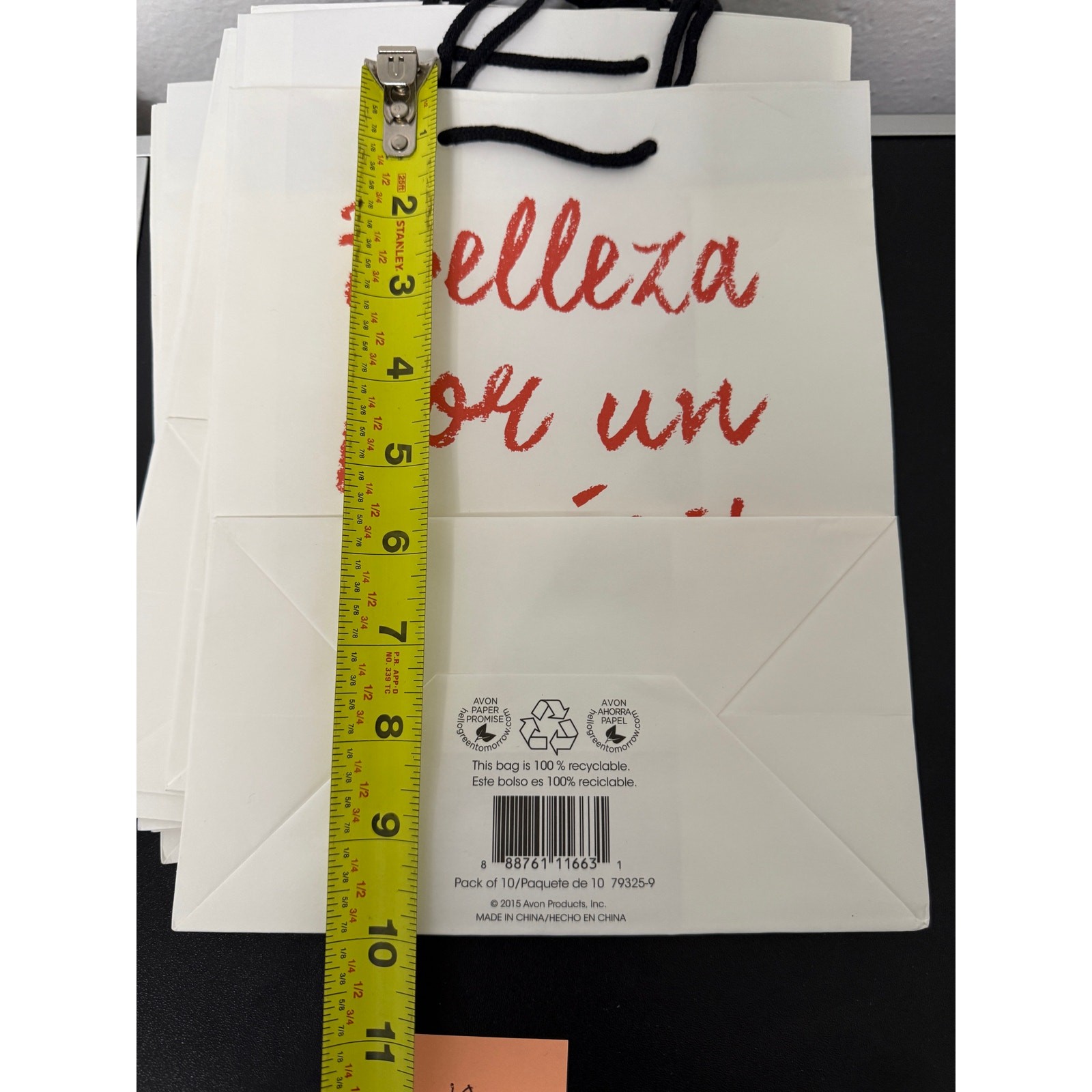 Avon Retail Bags Extra Large Plastic and Medium Bilingual Paper with Handles