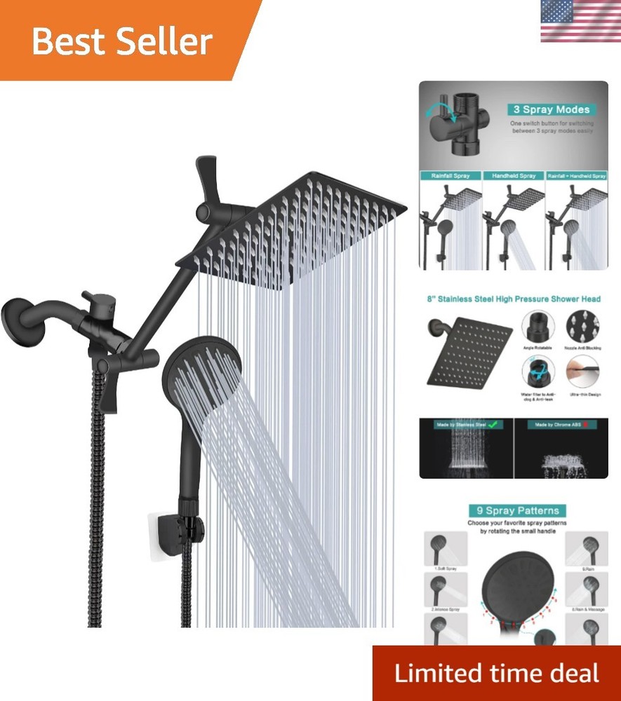 Shower Head, 8‘’ High Pressure Rainfall Shower Head/Handheld Shower Combo wit...