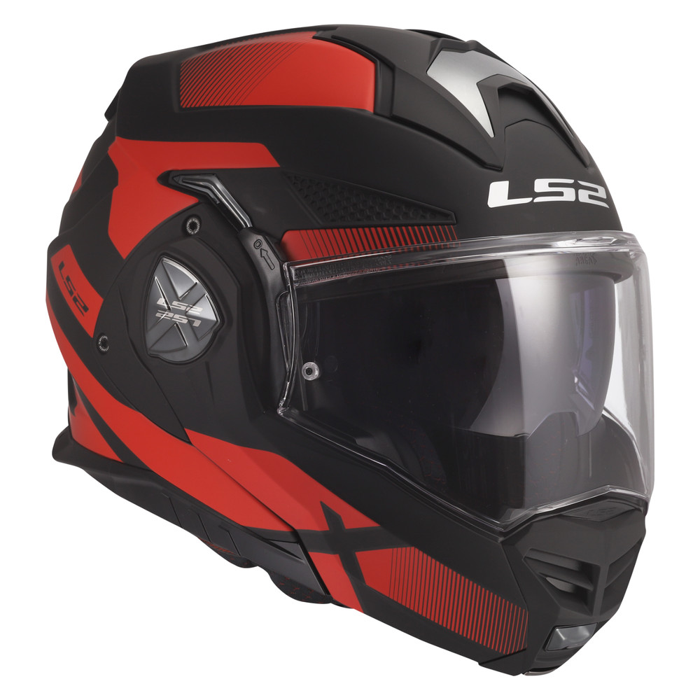 LS2 FF901 ADVANT X ECE22.06 MODULAR FLIP FRONT MOTORCYCLE HELMET NOVA BLACK RED