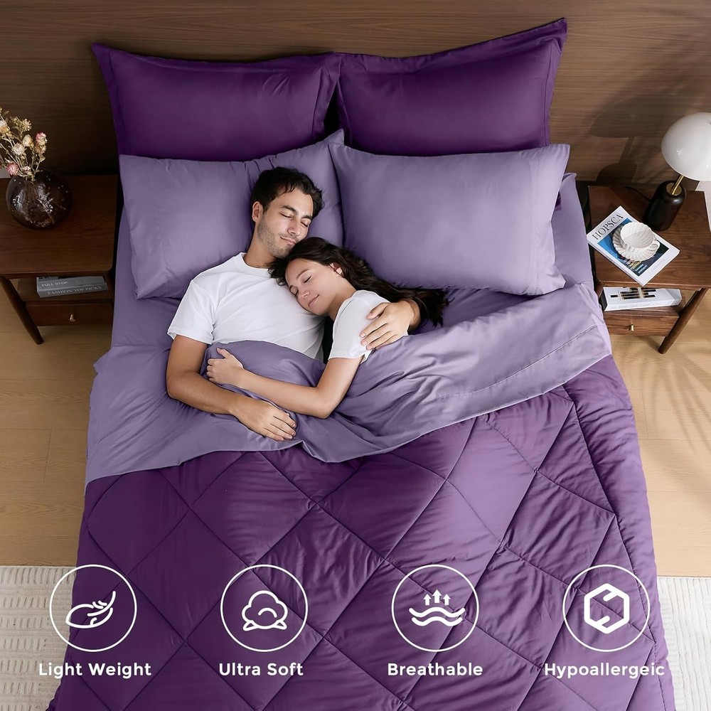 Purple & Light Queen Comforter Queen, &
