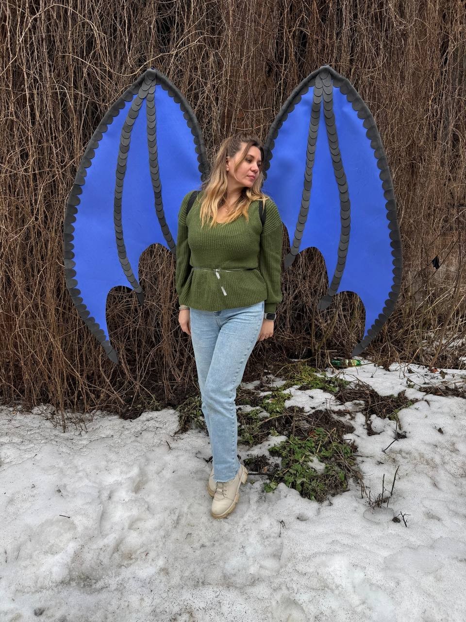 Dragon Cosplay Wings with Demon Tail Gothic Dark Angel Costume Big Black Bat