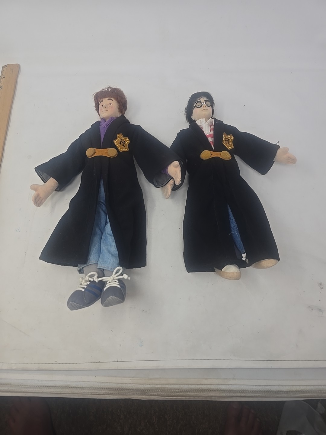 Gund Harry Potter and Ron Weasley Posable Plush Action Figures 2001 -set of two-