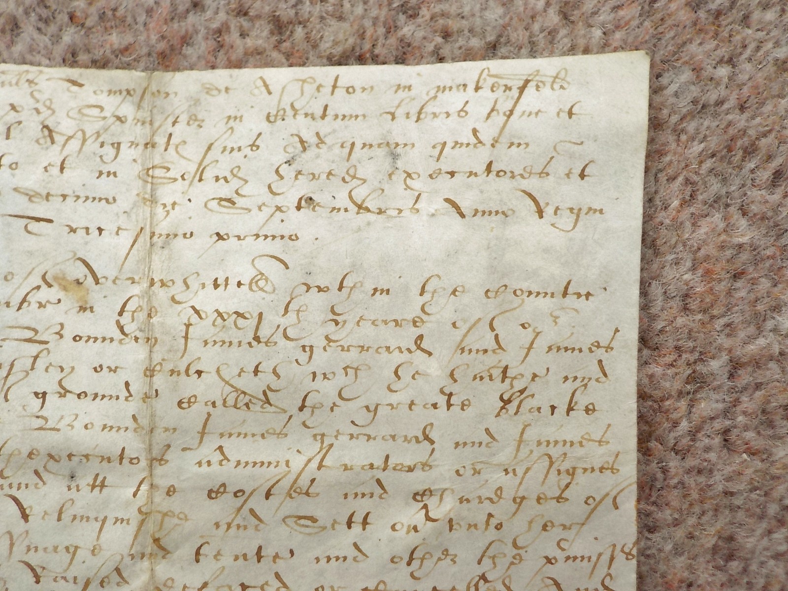 1589 Lancashire Hindley 16th century Vellum Deed Document Latin English